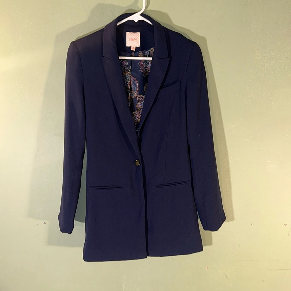 Candies Womens Navy Blue Blazer